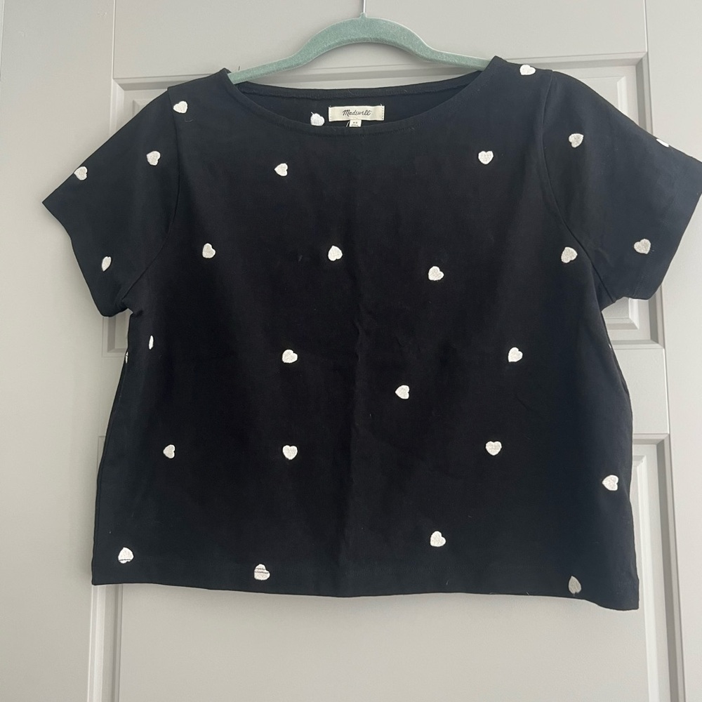 Madewell Black Heart Patterned T-Shirt